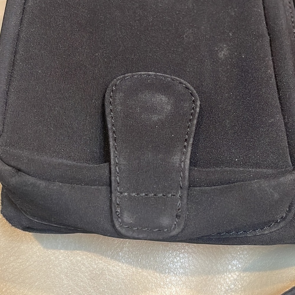 Hobo crossbody bag in black with silver tone hardware, 9 x 6.5 - Picture 10 of 11